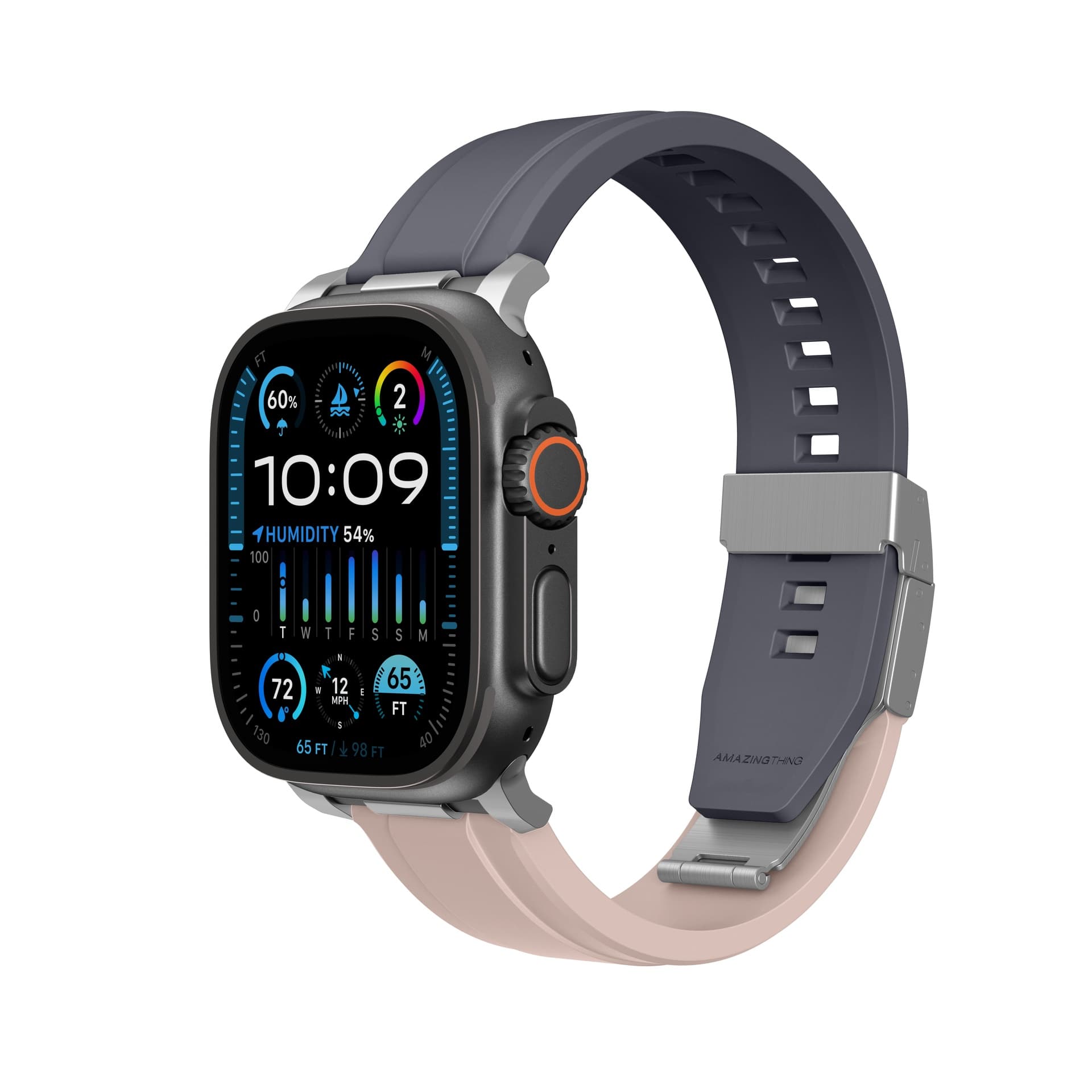 AMAZINGTHING Titan Chrono Band (42/44/45/46/49) Pink / Gray