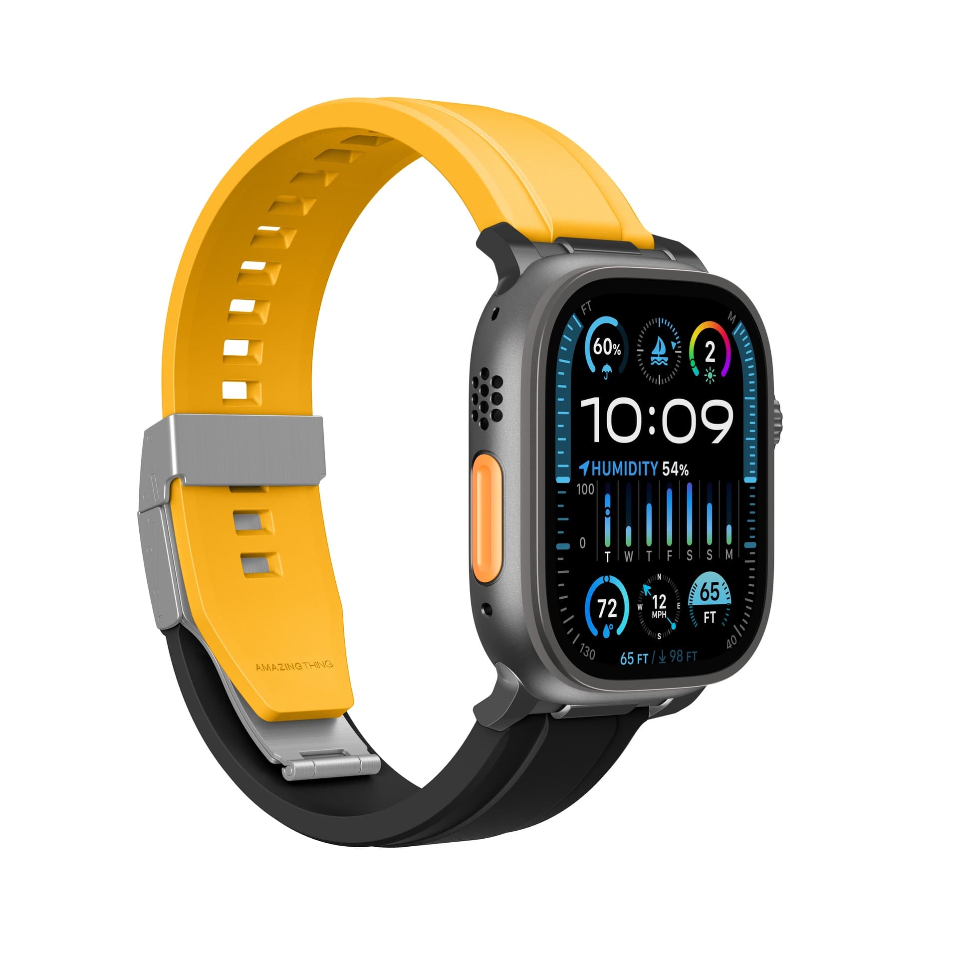 AMAZINGTHING Titan Chrono Band (42/44/45/46/49) Black / Yellow