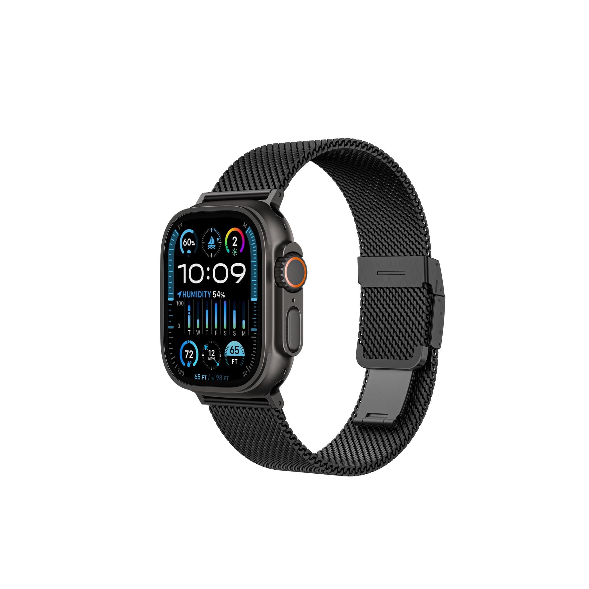 AMAZINGTHING Titan Premium Metal Band for Apple Watch (42/44/45/46/49) Black